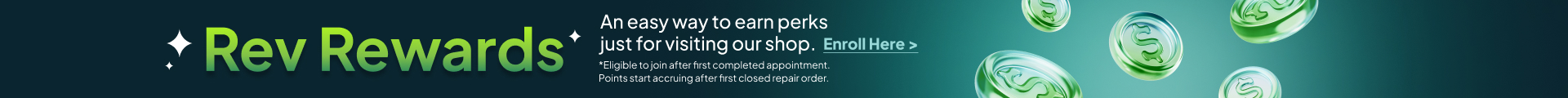Earn Rev Rewards at Maplewood Auto Inc!
